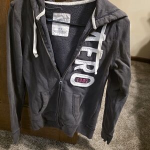 Aeropostale Charcoal Womens Zip-Up Hoodie